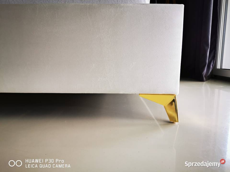 Łóżko białe złote tapicerowane GOLD 140 z Szczecin