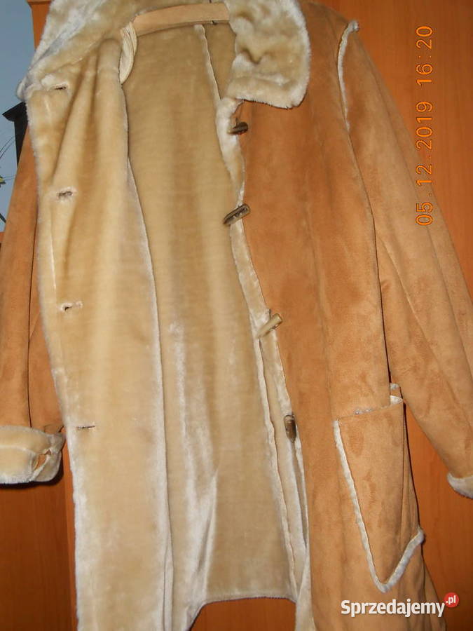 Kożuszek koniakowy brąz z kołnierzem i lamówkami Kożuszek Kępno