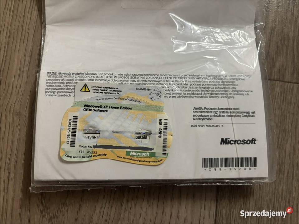 Oryginalny Microsoft Windows XP Home Edition mazowieckie Warszawa