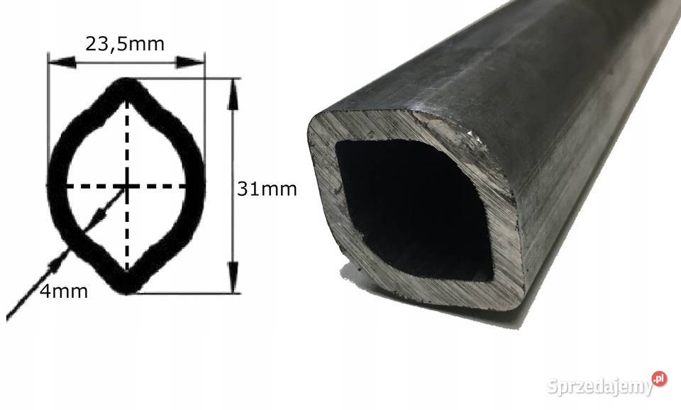 Rura wału WOM profilowana cytryna 235x31x4mm 1m Kamionna