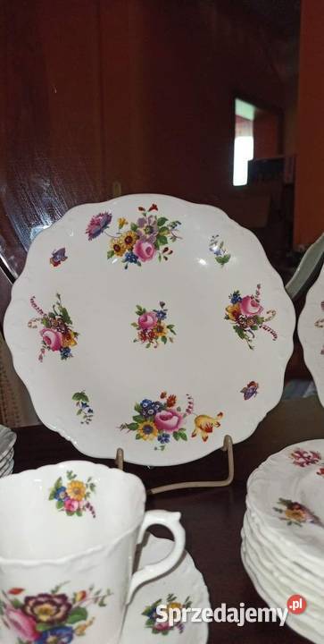 filiżanka z talerzykiem deserowym CauldonEngland Porcelana i szkło Gdańsk