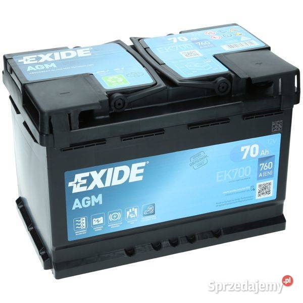 Akumulator Exide AGM 12V 70Ah 760A P L3 EK700 dolnośląskie Jelcz-Laskowice sprzedam