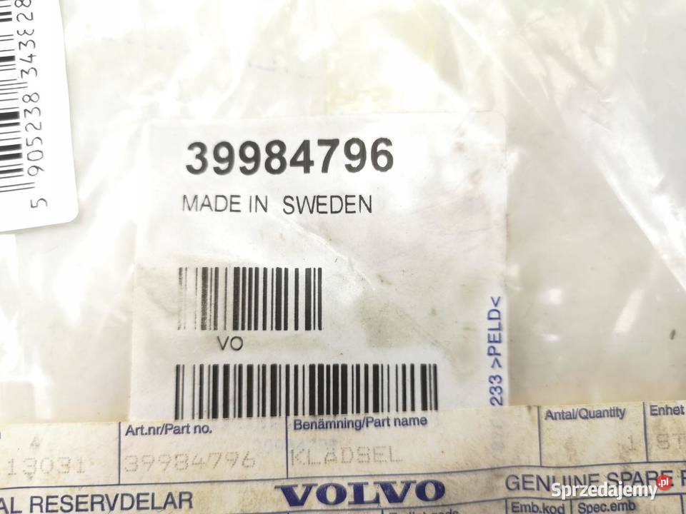 TAPICERKA ZAGŁÓWEK VOLVO S60 20012004 NOWA