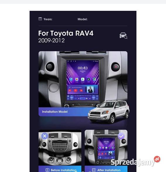 Radio Android 10 Toyota Rav 4 Tesla 2GB wifi śląskie Siewierz