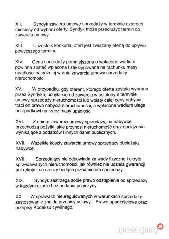 Syndyk sprzeda działkę w miejscowości Kopań zachodniopomorskie