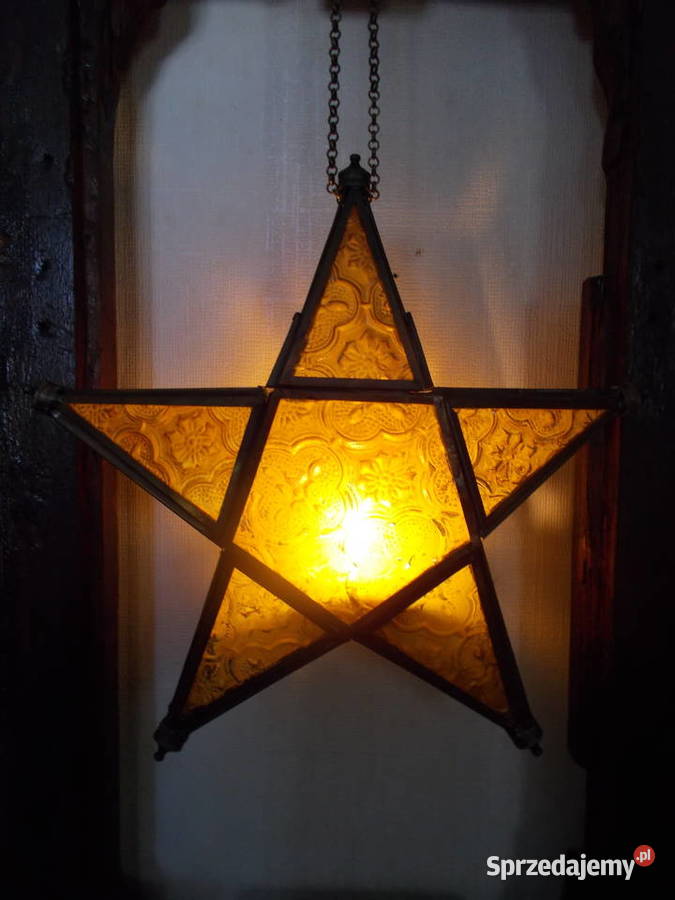 Stary Lampion Witrażowy Wiszący Świecznik Szczecin sprzedam