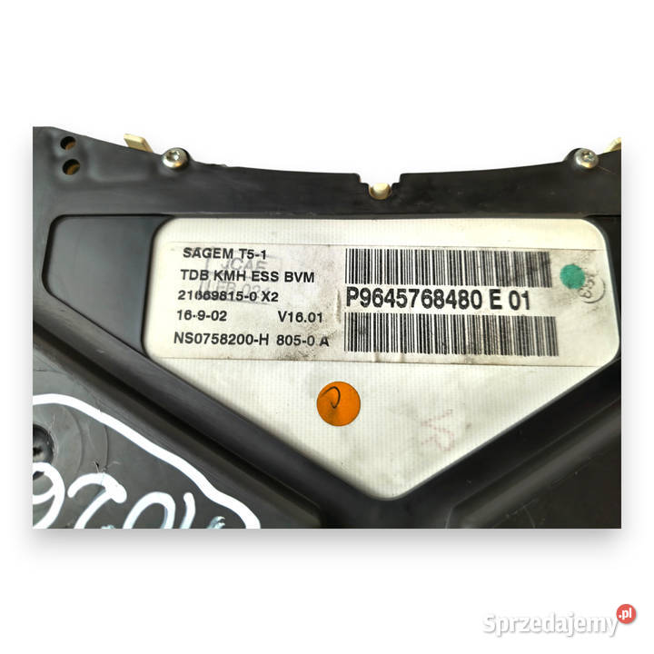 LICZNIK ZEGARY P9645768480 Peugeot 307 16 20 16V Chełm