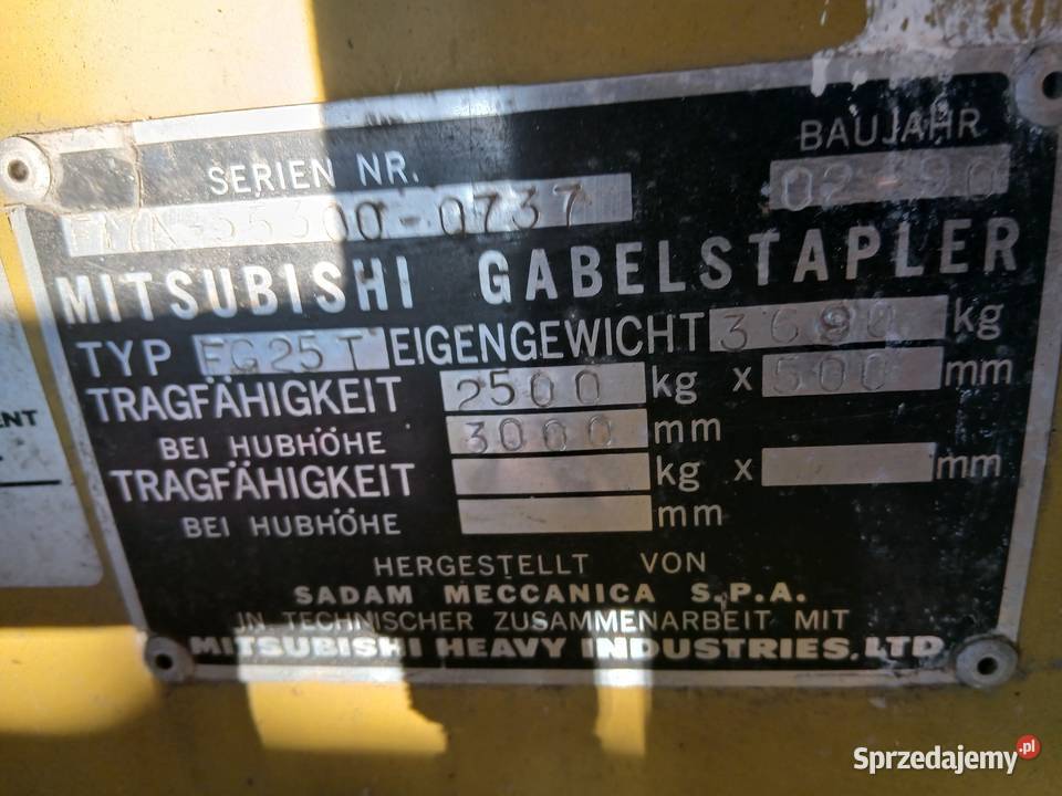 Sztaplarka Mitsubishi FG 25 T Szczecin