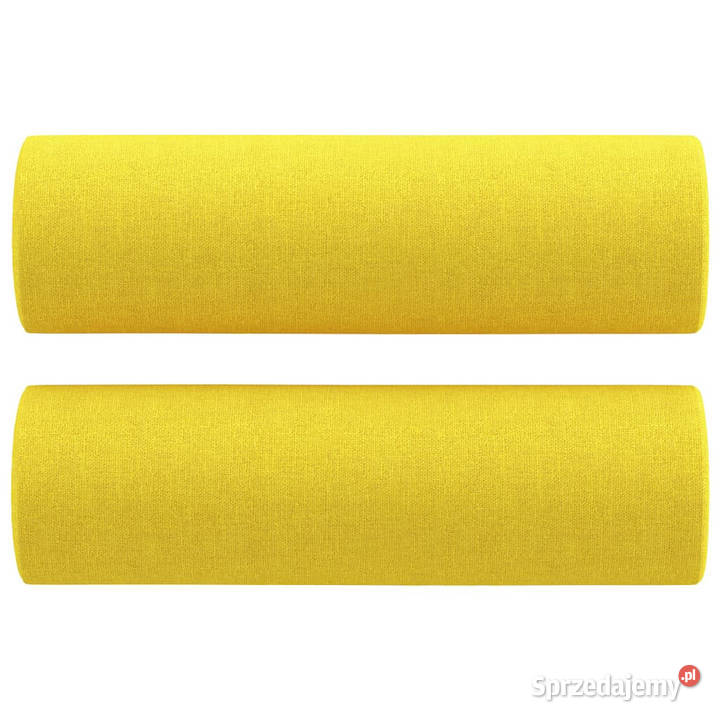 2osobowa sofa z poduszkami jasnożółta 120