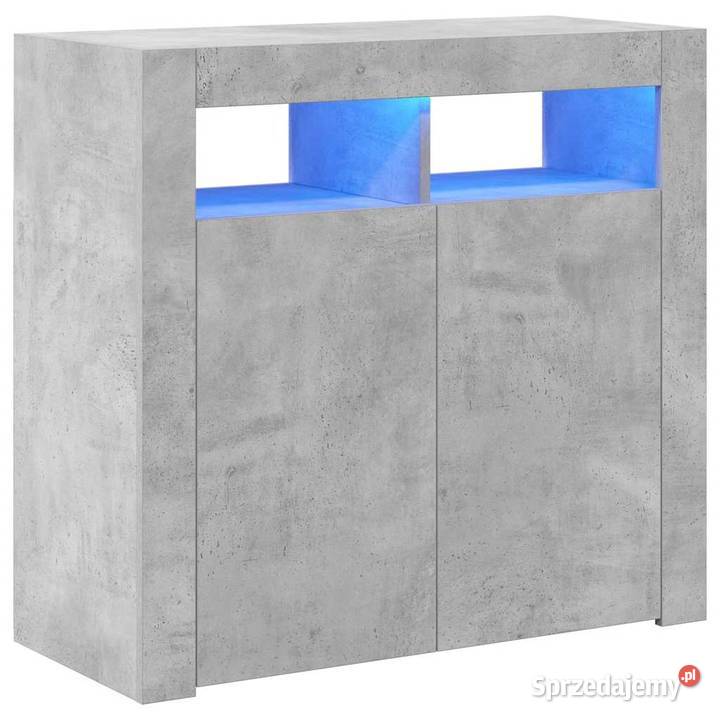 Szafka z oświetleniem LED szarość betonu 80 x 35