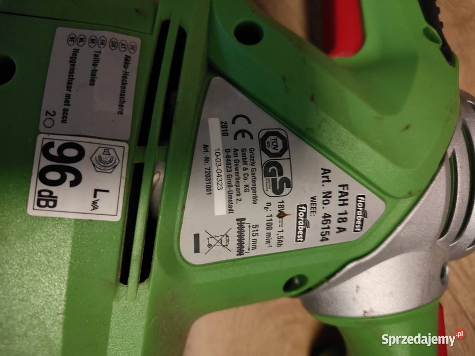 Nożyce do żywopłotu akumulatorowe Głogów sprzedam