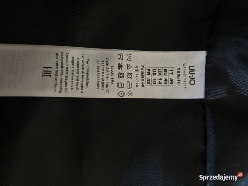 płasz w kratę czrnobiały 3840 frędzle LiuJo Rzeszów