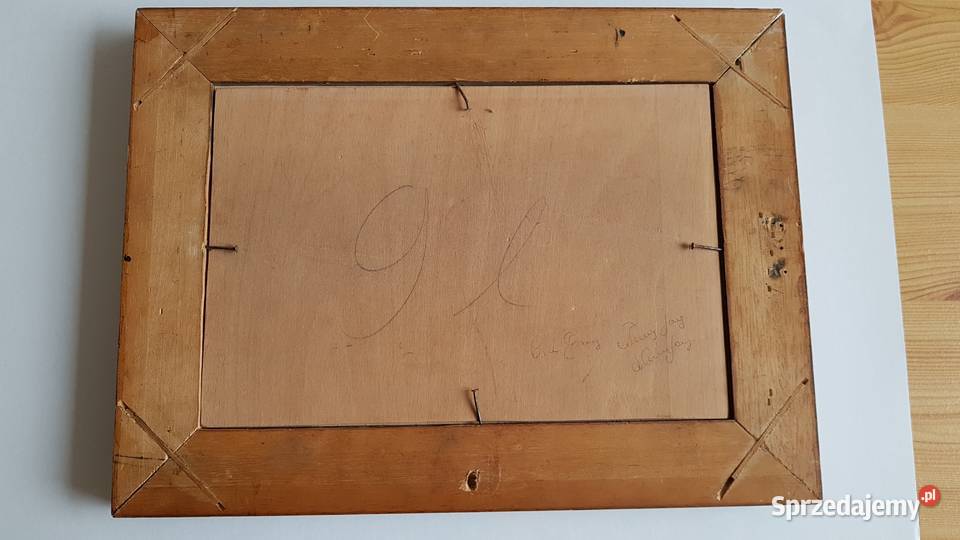 Stara grafika Cuxhaven UM 1840 w ramie z lustrem Dąbrowa Górnicza