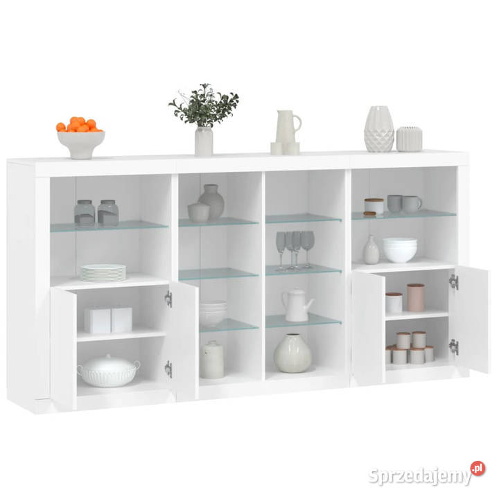 Szafka z oświetleniem LED biała 202x37x100