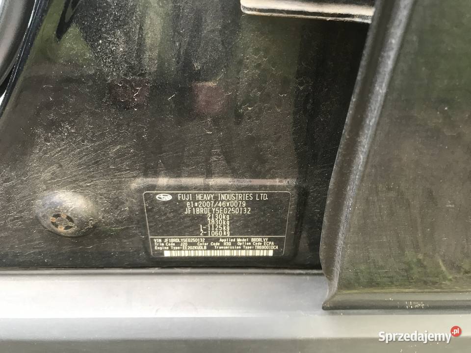 SUBARU OUTBACK 20 D 2014 r Automat klimatyzacja Gdańsk