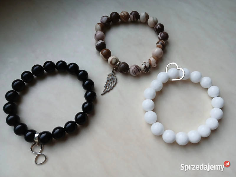 Bransoletki damskie Ągat białyJaspis Kielce sprzedam