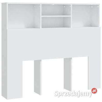 vidaXL Wezgłowie łóżka z półkami, białe, 120x19x103,5 cm