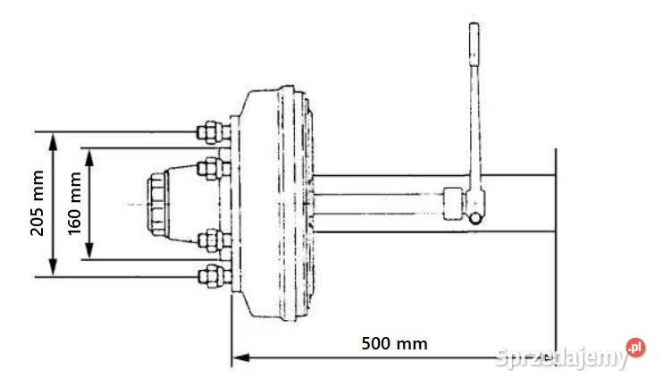 Półoś hamowna 250 x 60 L500 piasta 160205 M18 x Kamionna