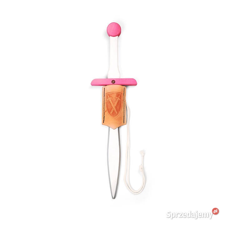 Białoróżowy miecz i wisiorek Drewno skóra 50 Szczecin sprzedam