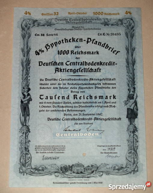 Trzy niemieckie obligacje z 1940 r Tarnów