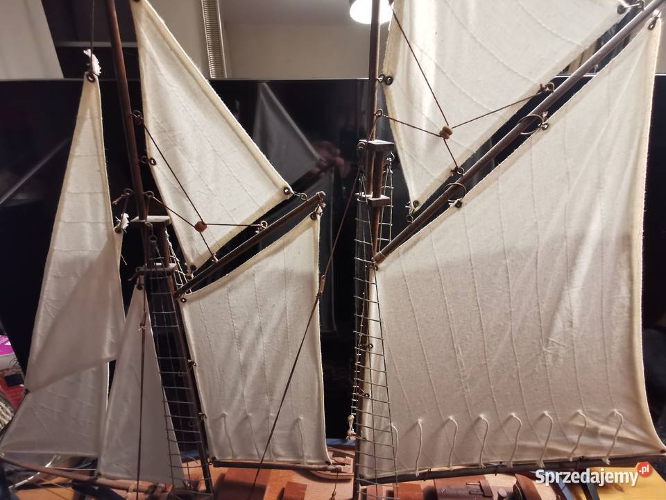 Jacht drewniany model łódka żeglarstwo dekoracja Łódź