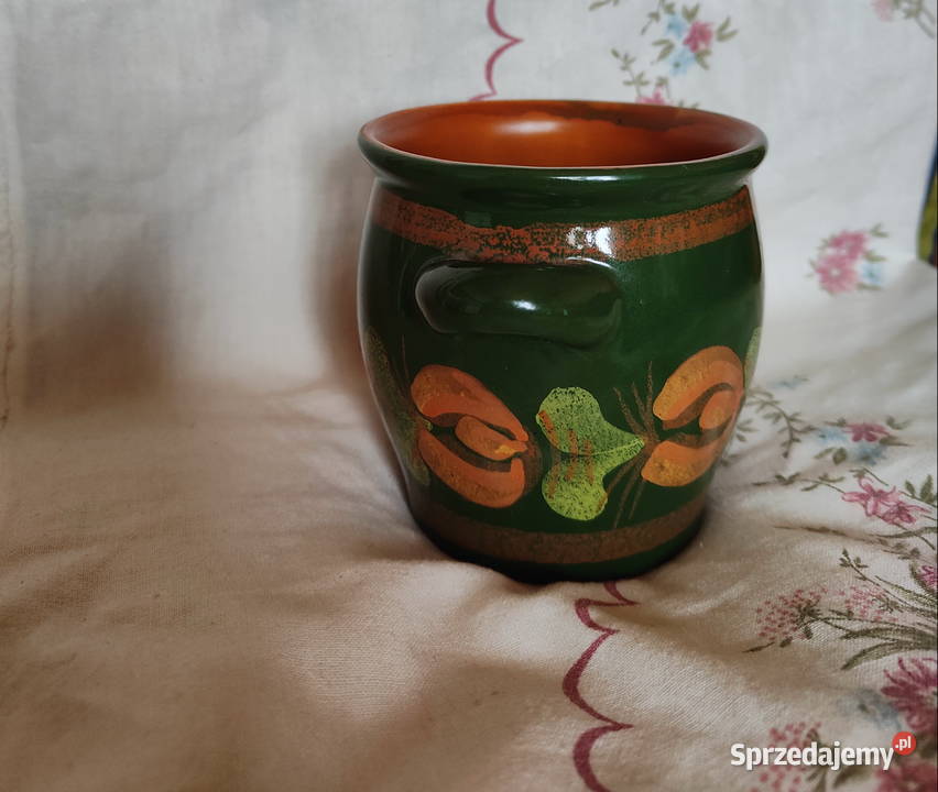 Vintage piękna malowana ceramika unikat Antyki Lublin