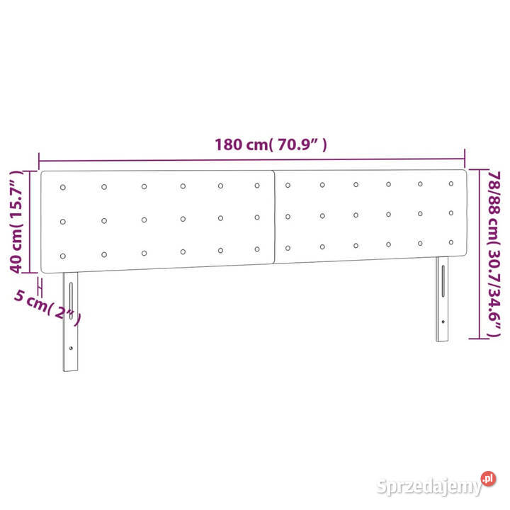 Zagłówek do łóżka z LED jasnoszary 180x5x7888 Warszawa