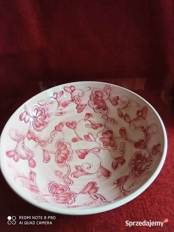 Patera Różowe kwiaty reliefy pomorskie Gdańsk