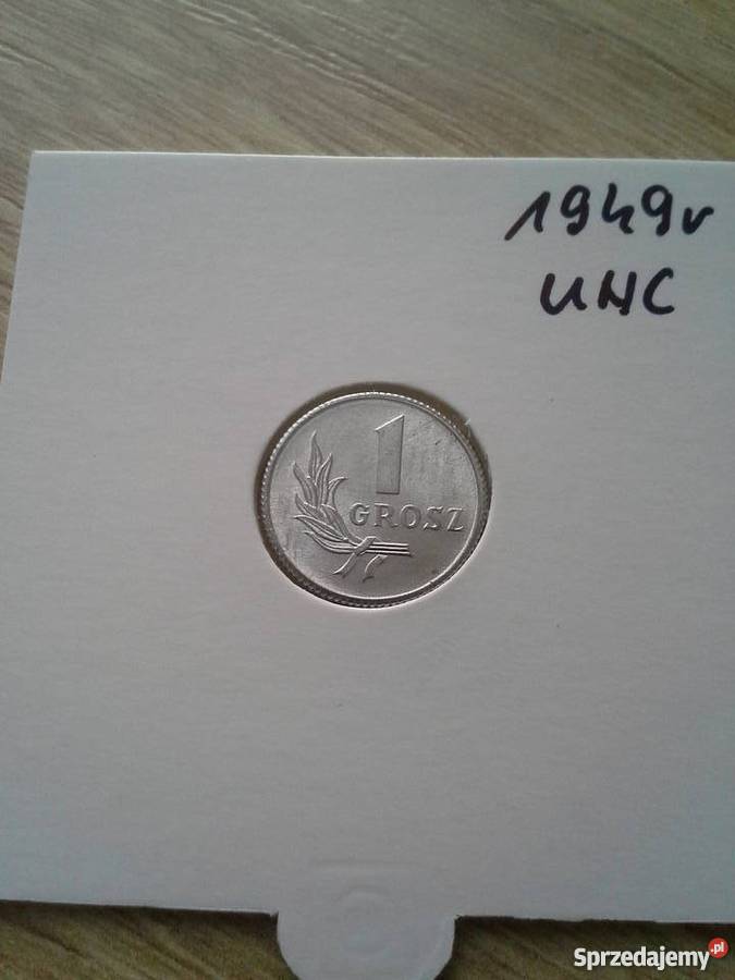 1 grosz1949UNC Numizmatyka wielkopolskie Konin
