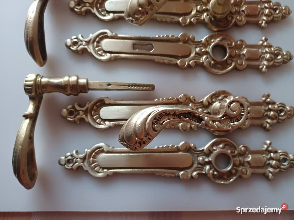 Klamki z szyldami Mosiądz Kolekcja wielkopolskie