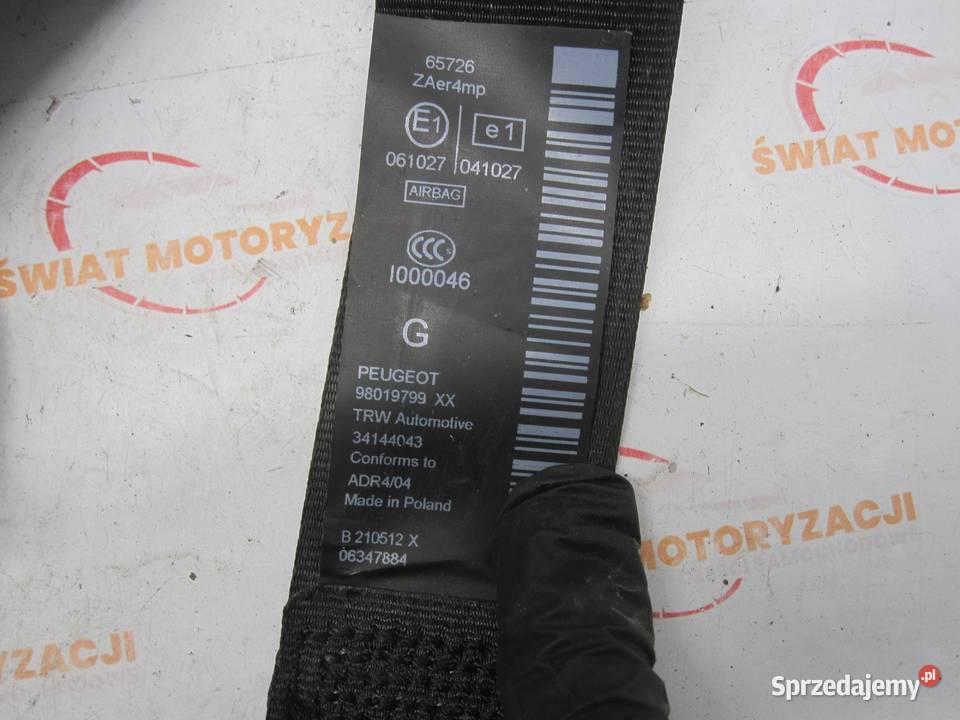 PEUGEOT 3008 I 12r pas bezpieczeństwa lewy Kielce