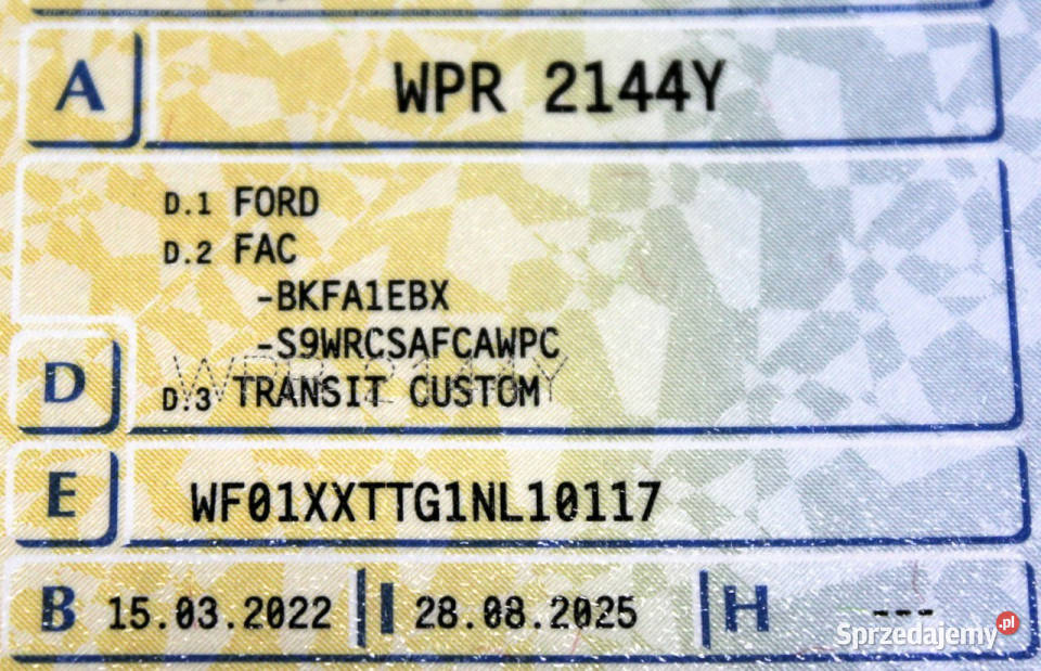 Ford Transit Custom 9osob L2 130 Salon FV23 1WŁ ASR (kontrola trakcji) Sokołów