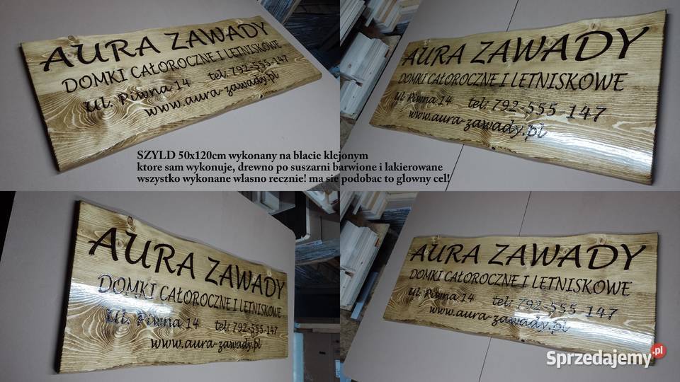 Szyld drewniane reklamowy baner z drewna tablica Andrychów