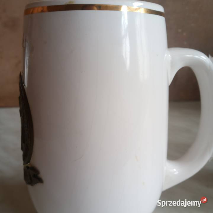 Biały kufel górniczy Barbórka 2008 Zabrze