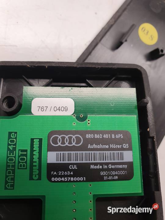 UCHWYT PODSTAWA TELEFONU AUDI Q5 8R0862401B Motoryzacja śląskie Przystajń