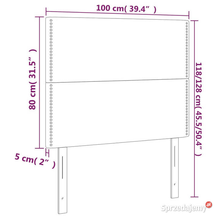 Zagłówek do łóżka z LED taupe 100x5x118128 mazowieckie
