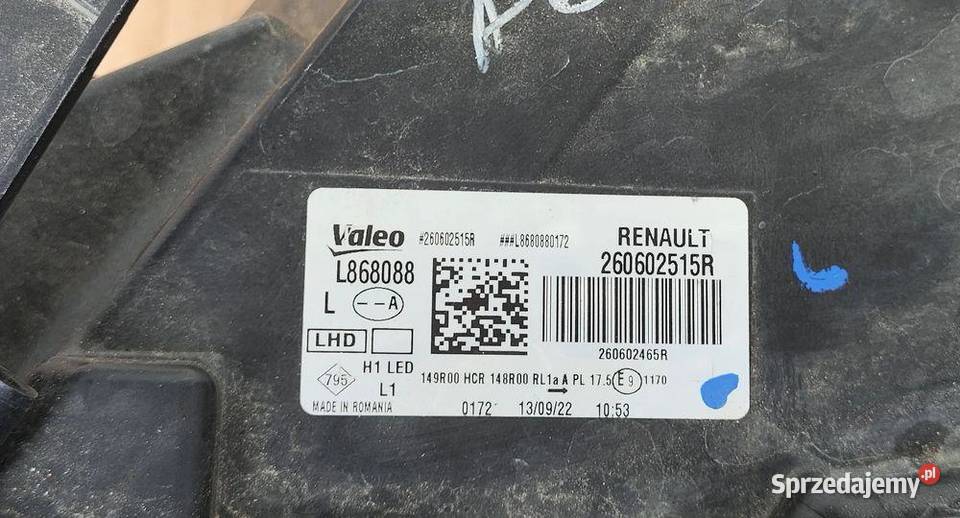 DACIA DUSTER II LIFT FULL LED LAMPA LEWA sprzedam