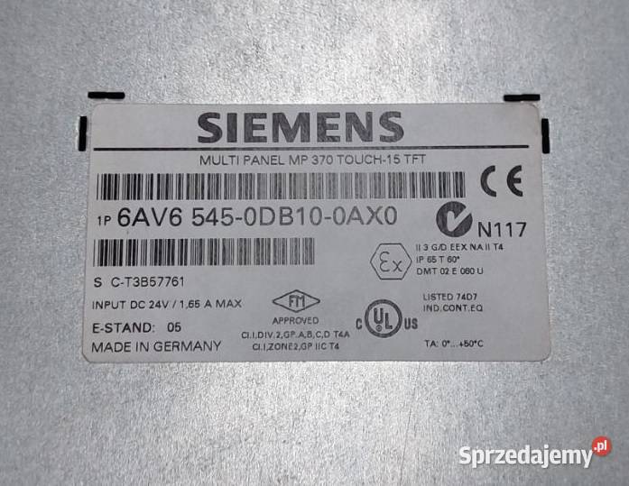 Panel Siemens SIMATIC HMI Multi Panel MP370 lubuskie Gorzów Wielkopolski