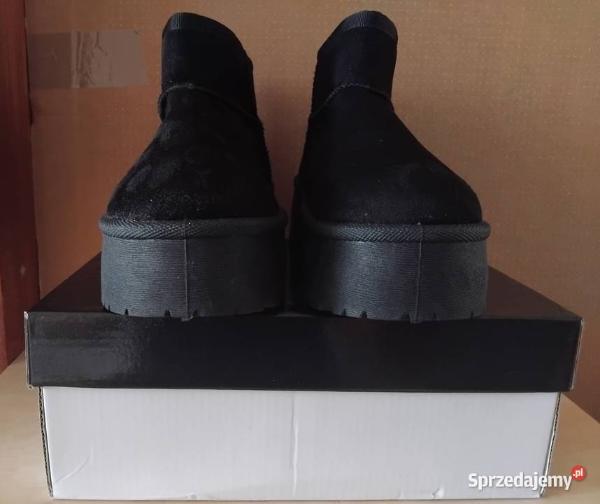 Buty damskie śniegowce zamszowe EV503 czarny Pruszków