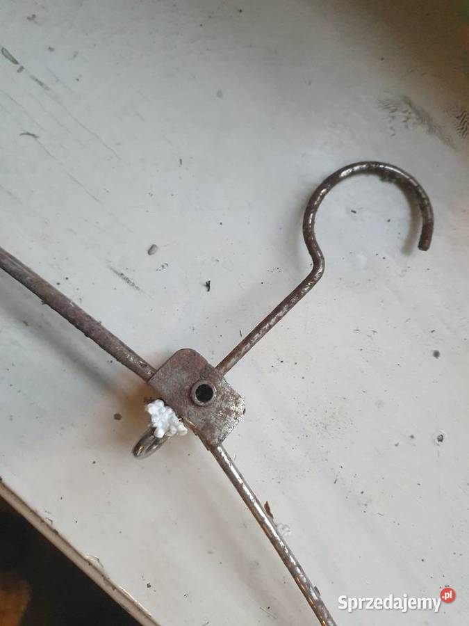 Metalowy wieszak składany ubraniowy vintage PRL Warszawa