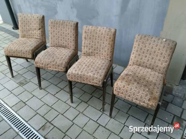 Krzesła drewniane 2 Oryginalne Krzesło PRL Meble Zabrze