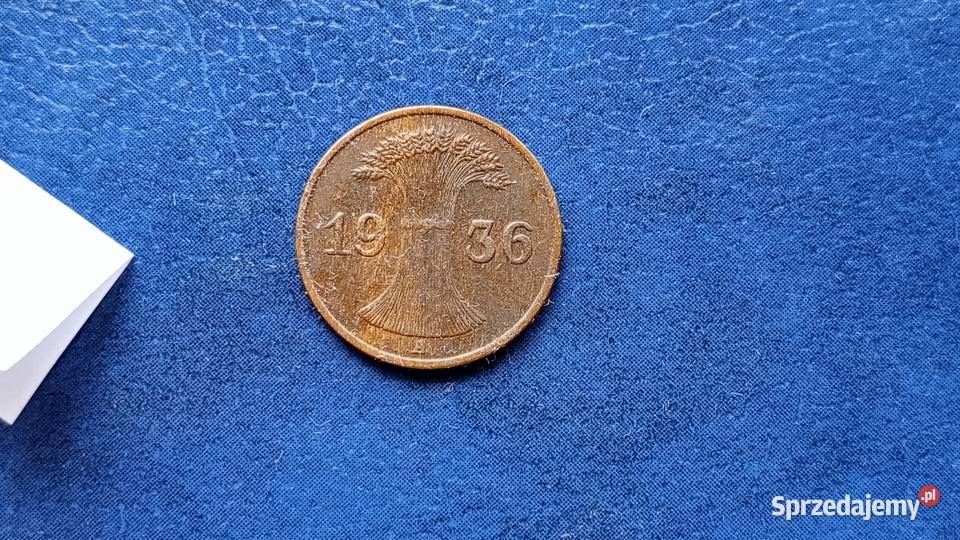 Stare monety 1 fenig 1936 NIemcy podkarpackie Lesko