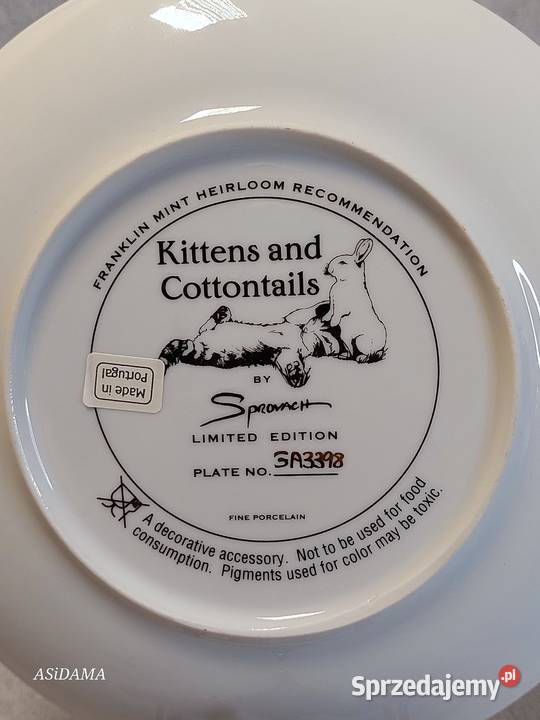 PORCELANOWY KOLEKCJONERSKI TALERZ FRANKLIN MINT zachodniopomorskie Dobrzany