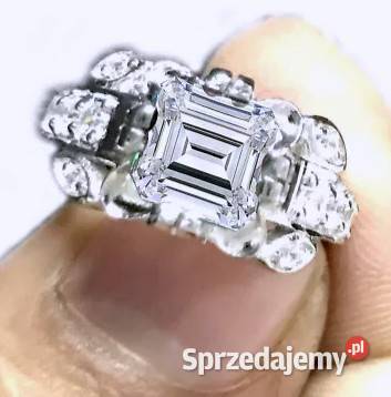 biały szmaragd moissanit diament obrączka ślubna Białystok
