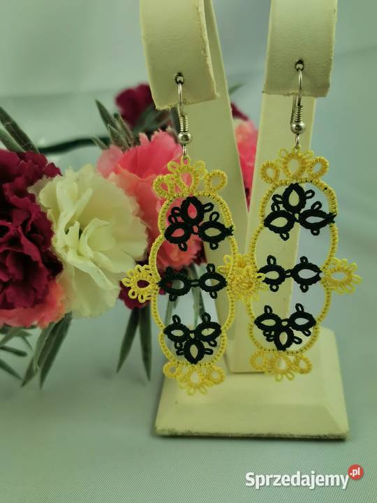 Kolczyki frywolitkowe Wiśniowa