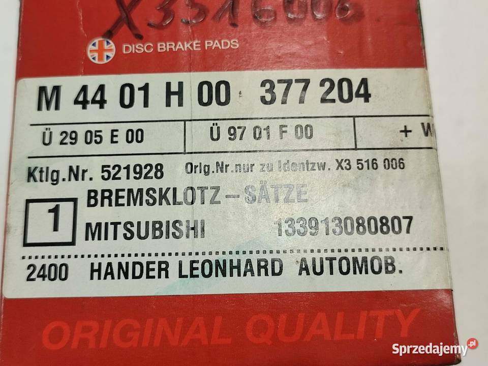 KLOCKI HAMULCOWE TYŁ MITSUBISHI GALANT VI 20