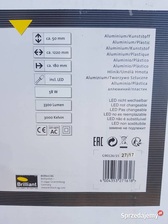 Lampa sufitowa plafon kinkiet ścienny FALA CHROM Plafony mazowieckie Warszawa