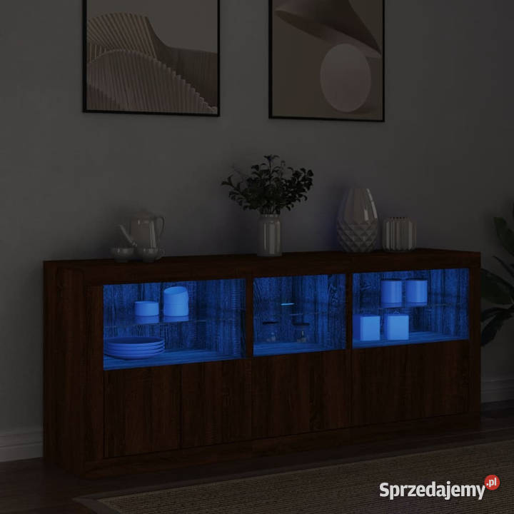 Szafka z oświetleniem LED brązowy dąb 162x37x67 sprzedam