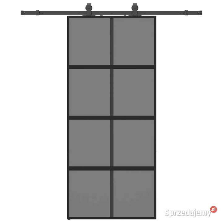 vidaXL Drzwi przesuwne z zestawem okuć czarne Warszawa