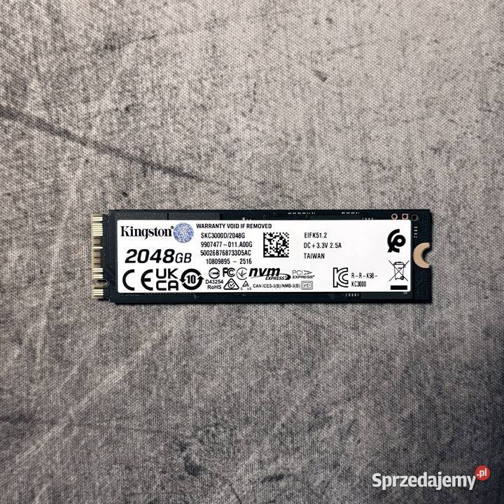 Dysk SSD Kingston KC3000 2TB PCIe 40 NVMe M2 wewnętrzny